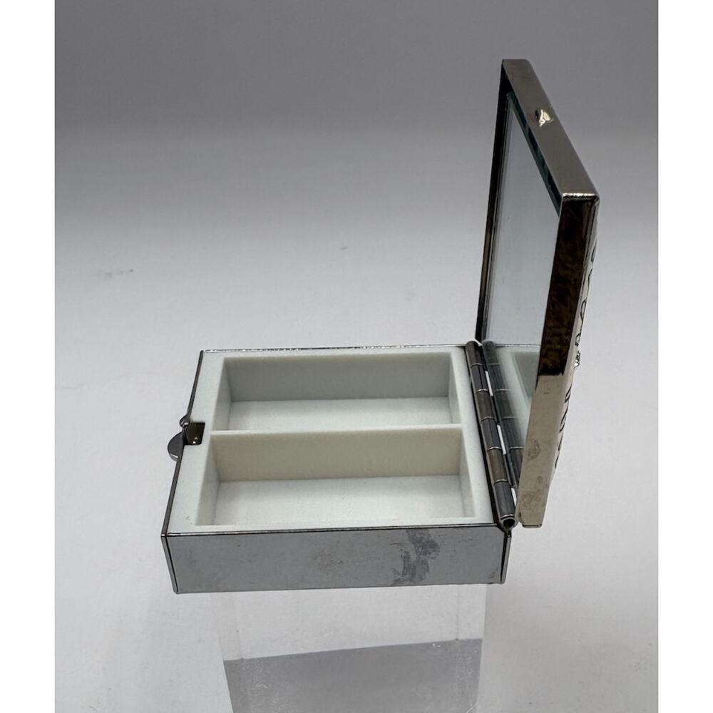 Brighton Mother of Pearl Crystal Mirrored Pill Trinket Jewelry Box - Picture 3 of 4